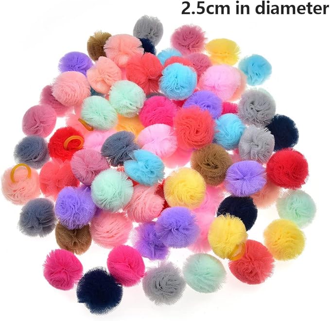 100pcs Dog Hair Bows, Bulk Pet Small Dog Bows Girl with Rubber Bands, Tiny Dog Hair Grooming Bows, Mix Dainty Puppy Dog Bows, Handmade Yorkie Dog Bows for Dog Hair Accessories