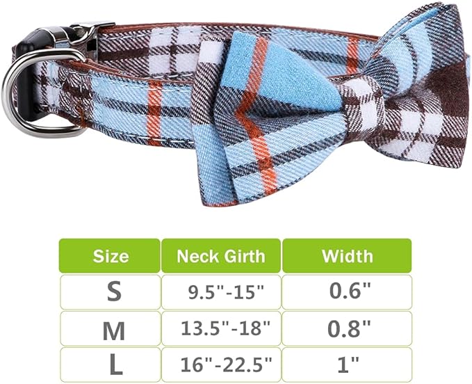 Faleela Soft &Comfy Bowtie Dog Collar,Detachable and Adjustable Bow Tie Collar,for Small Medium Large Pet (M, Blue)