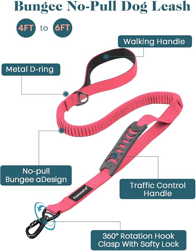 Reflective Pink Service Dog in Training Vest Harness Leash Set for Medium Large Dogs, Adjustable Heavy Duty Padded Dog Harness, with Front Clip and Metal Buckles Do Not Pet for Training, Hiking