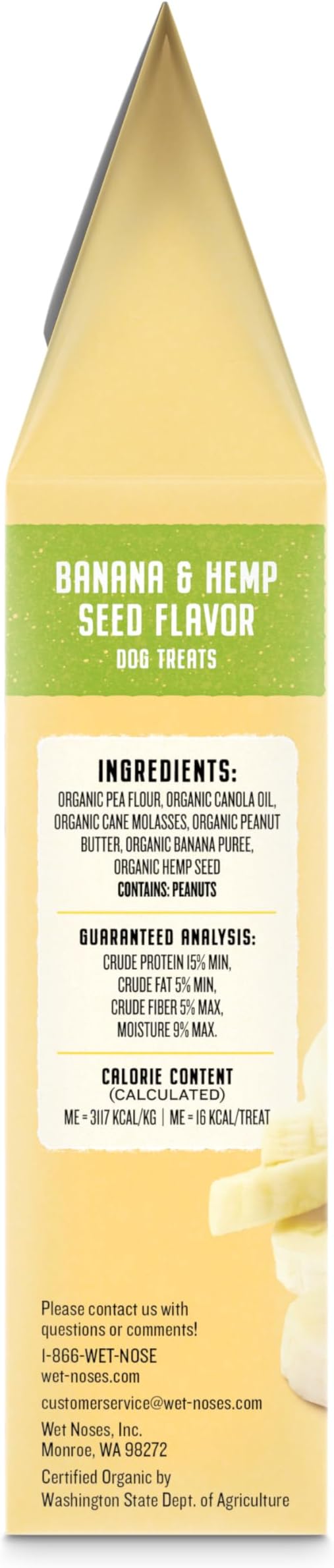 Organic Crunchy Dog Treats – for All Pet Sizes, Breeds – All-Natural Puppy Treat, Senior Dog Snack – 100% Human-Grade – Delicious Chews for Dogs – Hemp Seed & Banana, 14 Oz (2-Pack)