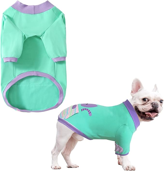 Dog Pocket T-Shirt Breathable Soft Green Cotton Dogs Sweatshirt Costume Spring Summer Pet Apparel Tee for Medium Dogs (Medium Cat)