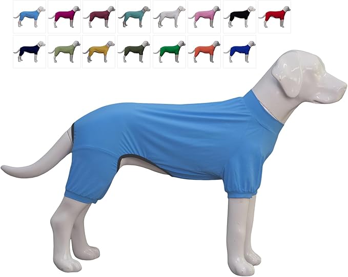 LoveLongLong Dog Jumpsuit with UV Protection and Quick-Dry Fabric for Spring Summer Pet Pajamas Sea Blue 2XL