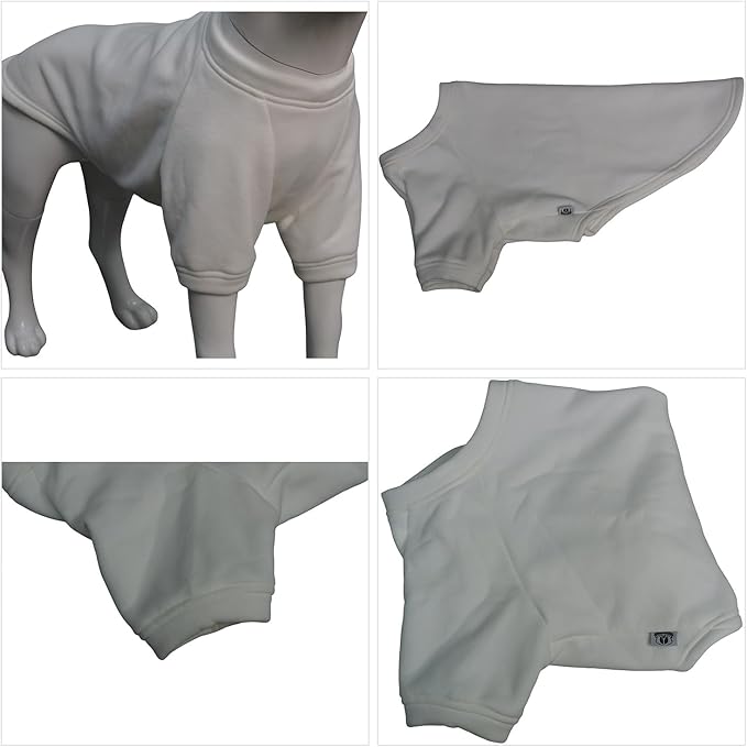 Lovelonglong Sweatshirt Cold Weather Pullover Autumn and Winter T-Shirts for Small Medium Large Size Dogs Off-White 2XL