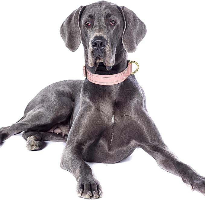 Reflective Dog Collar for Large Dogs, Cute Adjustable Heavy-Duty Nylon Puppy Collars for Boy and Girl Female, Soft Pet Accessories with Quick Release Buckle, Neck 16-24", Pink