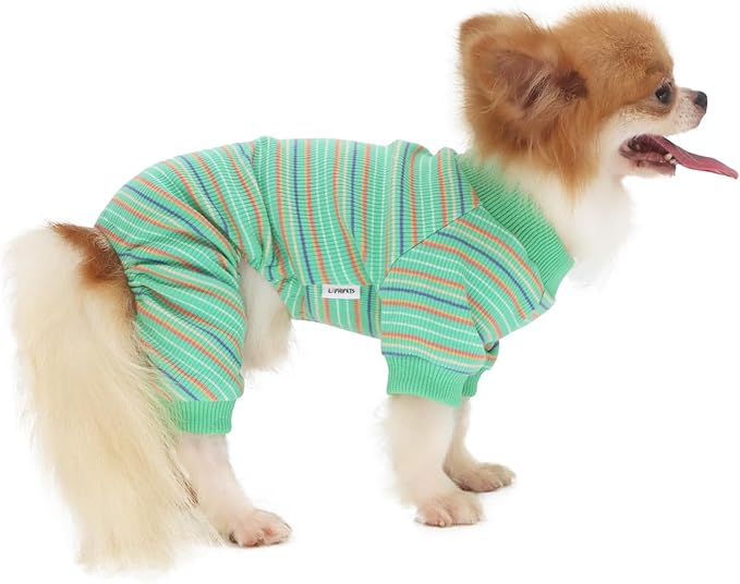 LOPHIPETS Dog Pajama Onesie for Small Chihuahua Yorkie Puppy Cat Clothes Apparel-Green/S