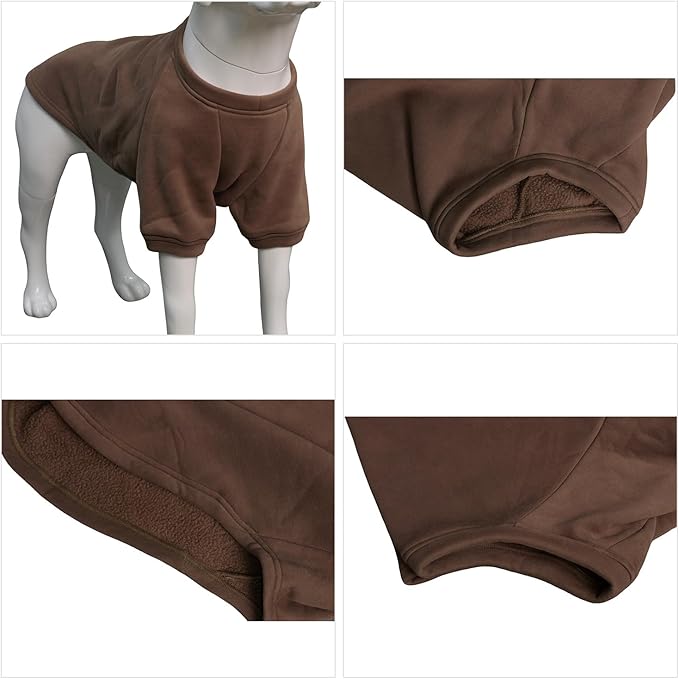 Lovelonglong Sweatshirt Cold Weather Pullover Autumn and Winter T-Shirts for Small Medium Large Size Dogs Coffee XS
