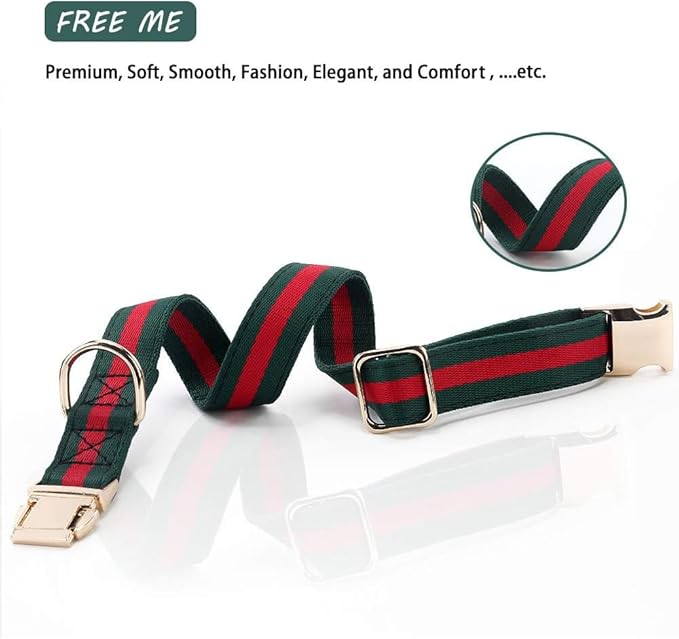 Premium Dog Collar, Cute Dog Collars Luxury Style, Durable Pet Collars and Dog Leash with Metal Buckle Safety for Puppy Small Dogs