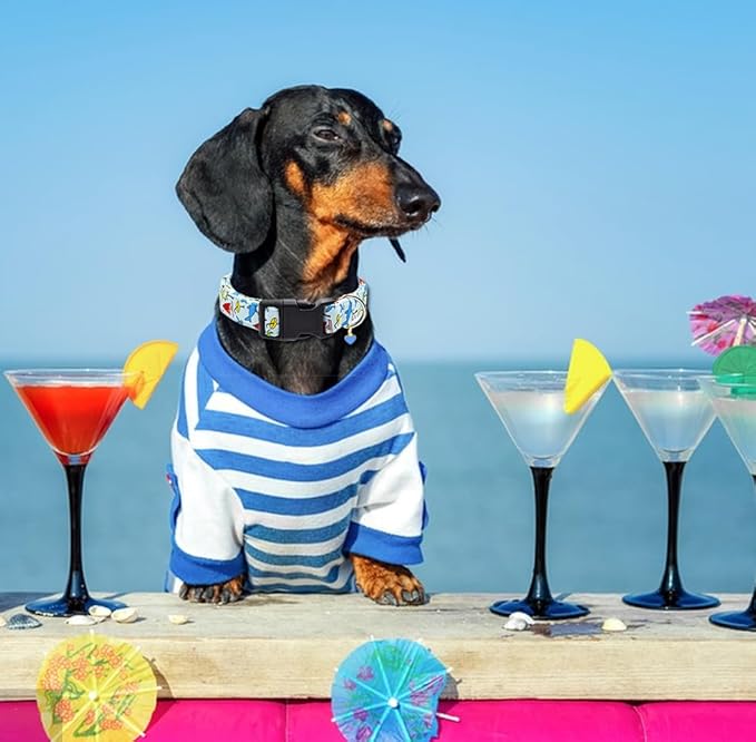 Bubblepup Dog Collar, Adjustable Dog Collar for Small Medium Large Dogs with Soft Cotton & Quick-Release Buckle