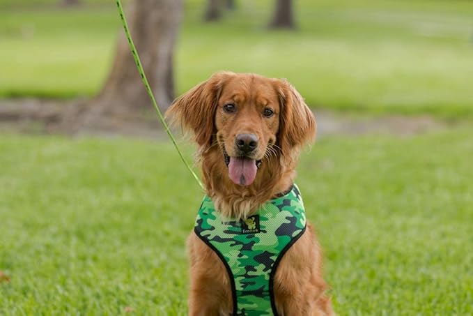 EcoBark Dog Harness Over The Head No Pull No Choke Dog Harnesses Soft Padded Mesh Dog Vest for Large Breed Dogs (X-Large (Neck 15.25 to 16.25 in), Camo)