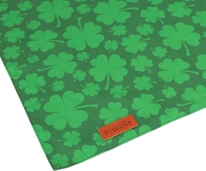 PTDECOR St. Patrick's Day Dog Bandana, Reversible Dog Scarf, Multi Size Offered, Green Shamrock Pet Bandanas for Small Dogs Pets (St. Patrick's Day, Small)