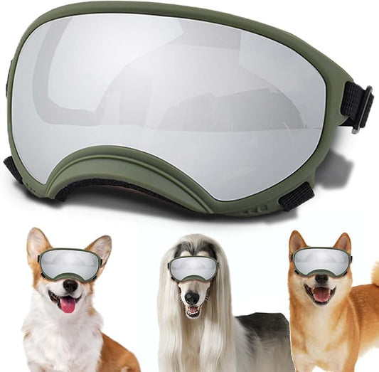 Small Dog Sunglasses with Adjustable Strap UV Protection, Winproof Dog Puppy Sunglasses, Suitable for Small Dog Pet Glasses, Dogs Eyes Protection，Soft Dog Goggles