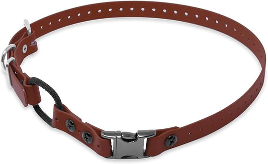Educator Quick Snap Bungee Dog Collar, Biothane, Waterproof, Odorproof, Easy Connect and Disconnect Clasp and D Ring with Comfort Bungee Loop, Adjustable for Custom Fit, 1-Inch, Brown