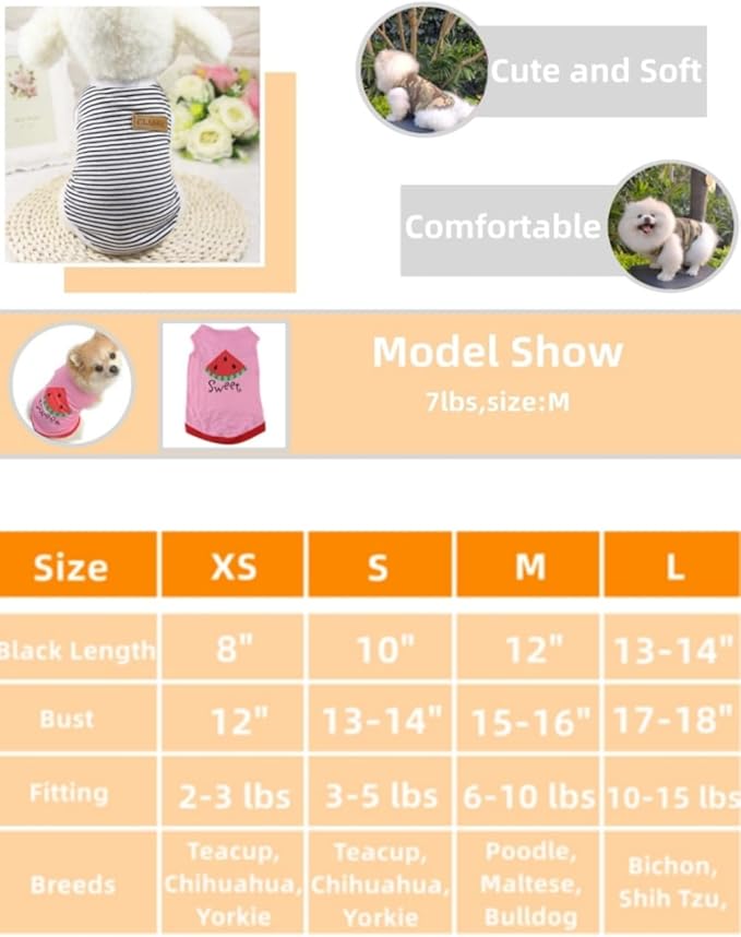 Small Dog Clothes for Boys Dogs Shirts Cat Shirts French Bulldog Clothes Cute Tiny Doggy Apparels Yorkie Costume