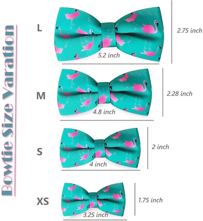 azuza Bowtie Dog Collar, Soft & Comfy Dog Collar with Bow, Fun Patterns & Bright Color for Medium Dogs