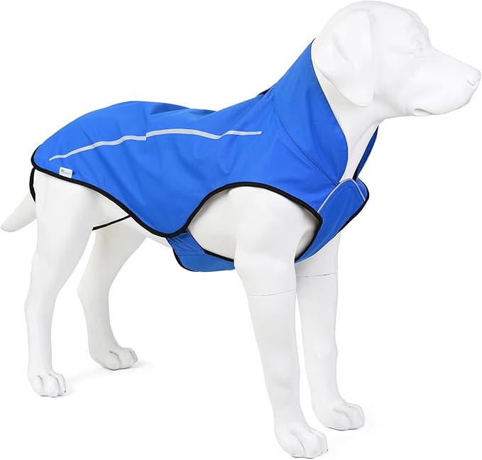 Mile High Life Dog Raincoat, Adjustable Waterproof Reflective Rain Jacket for Small Medium Large Dogs, Lightweight Breathable Pet Rain Coat with Leash Hole(Blue,XS Chest 17-23")