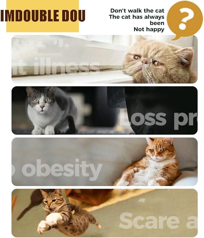 Cat Harness & Leash Set, Cats Escape Proof - Adjustable Kitten Harness for Large Small Cats, Cute Bee Plaid Lightweight Soft Petsafe Harness (Yellow Plaid Bee, M (for 7.0-16.5lb))