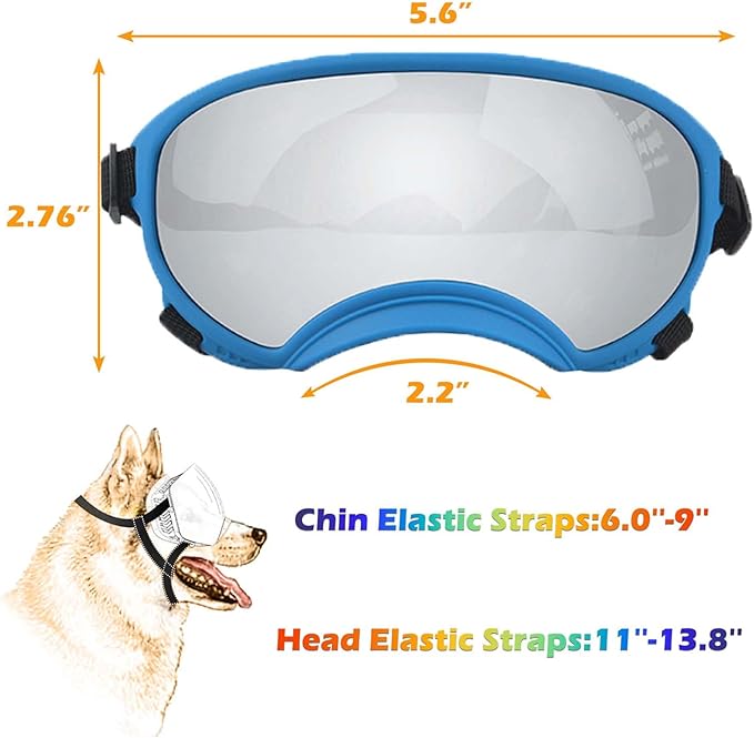 Small Dog Sunglasses with Adjustable Strap UV Protection, Winproof Dog Puppy Sunglasses, Suitable for Small Dog Pet Glasses, Dogs Eyes Protection，Soft Dog Goggles