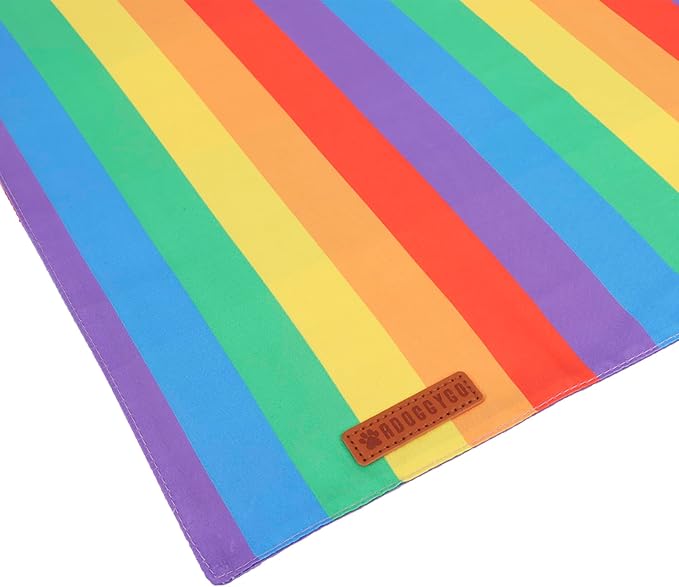 ADOGGYGO Rainbow Dog Bandana, Multi Size Offered, Rainbow Bandanas for Small Dogs Pets (Small)