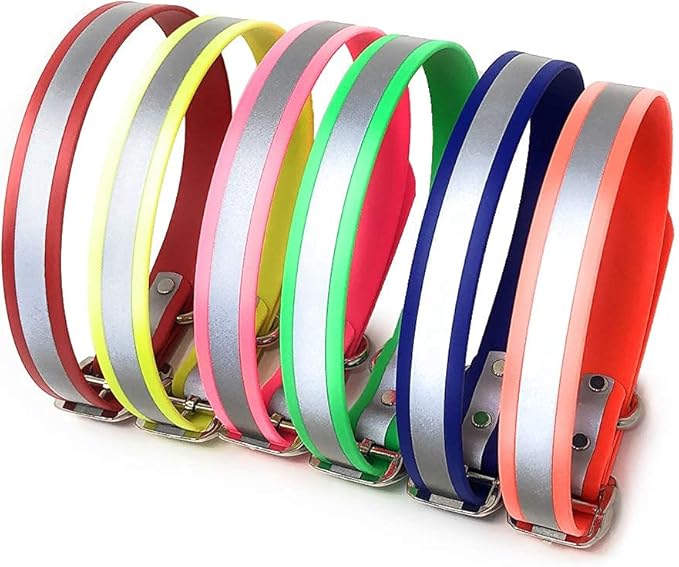 Regal Dog Products Medium Red Heavy Duty Reflective Dog Collar with Durable Metal Buckle and D Ring Adjustable, Chew Proof & Waterproof Strong Small Dog Collar Other Sizes for Medium & Large Dogs
