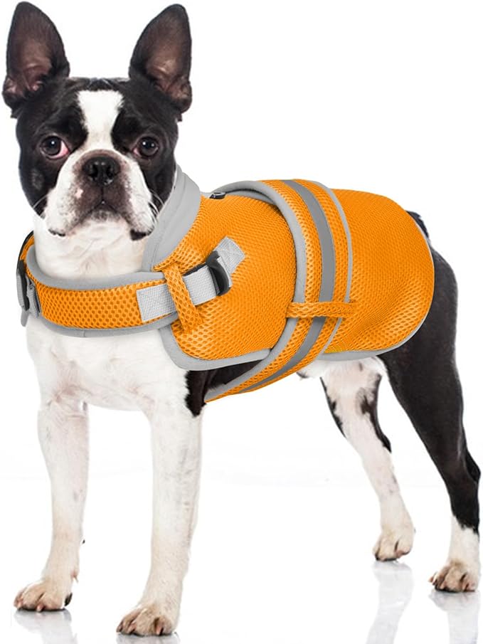 Dog Cooling Vest for Large Dogs,Lightweight Cooling Dog Jacket,Breathable Mesh Dogs Shirt Harness Vest with Adjustable Straps Reflective Stripe for Hot Weather with D-Ring for Beach,Hiking,L
