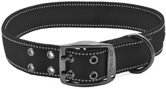 Max and Neo MAX Reflective Metal Buckle Dog Collar - We Donate a Collar to a Dog Rescue for Every Collar Sold (X-Large, Black)