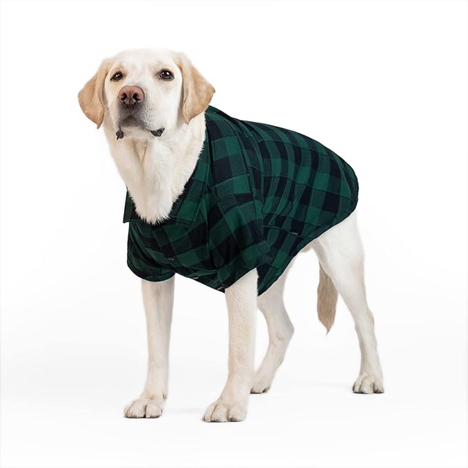 Dog Shirt Plaid Puppy Clothes for Small Medium Large Dogs Cats Boy Girl Kitten Soft Pet T-Shirt Breathable Tee Outfit Adorable Grid Apparel Thanksgiving [Green#1; 5XL]