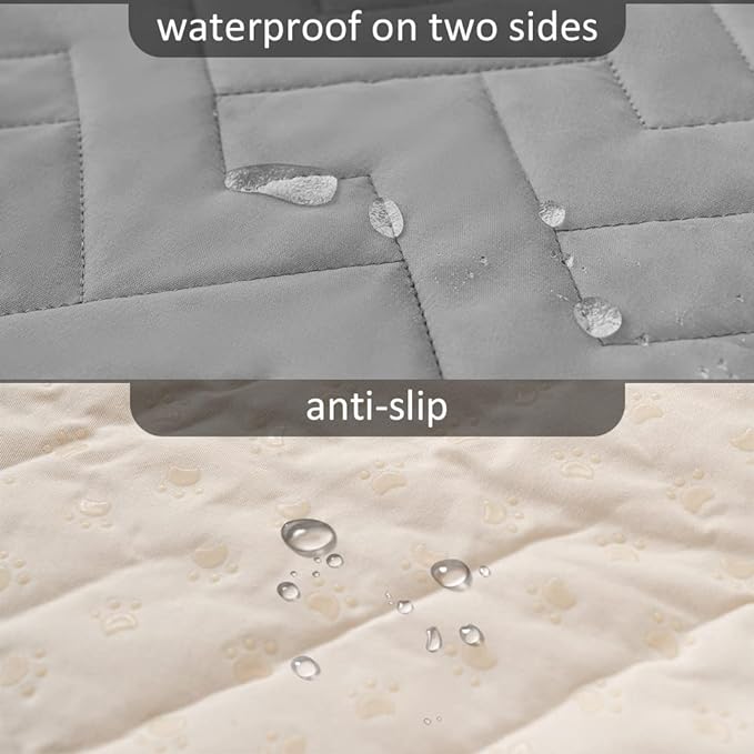 fuguitex Waterproof Dog Bed Cover Couch Cover for Pet Anti-Slip Cat Mat Pet Pad Blanket for Sofa Chair Recliner Bed Furniture Protrctor
