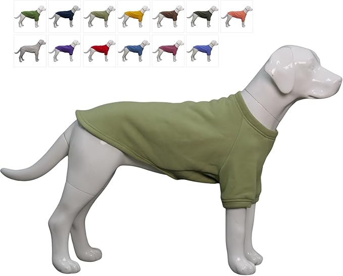 Lovelonglong Sweatshirt Cold Weather Pullover Autumn and Winter T-Shirts for Small Medium Large Size Dogs Grass-Green XL