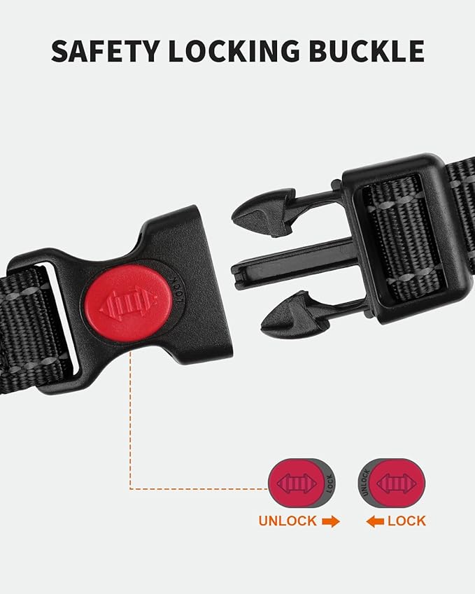 FunTags Reflective Martingale Collar for Dogs, Quick Release Buckle, 5FT Double Handle Dog Leash Padded, Dog Collar and Leash Set, Adjustable for Small Dogs (Black, S)