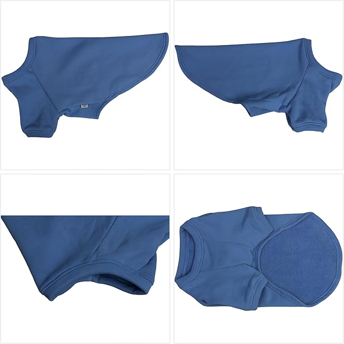 Lovelonglong Sweatshirt Cold Weather Pullover Autumn and Winter T-Shirts for Small Medium Large Size Dogs Sea-Blue S