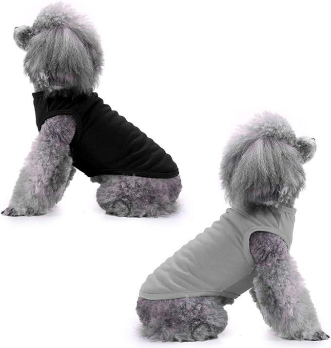 Chol&Vivi Dog Shirt Clothes, 4pcs Shirt for Large Size Dog, Blank Pet Cotton Sleeveless Apparel Soft and Lightweight, Tank Top for All Breeds, Black/Grey/White/Dark Green, XXX-Large