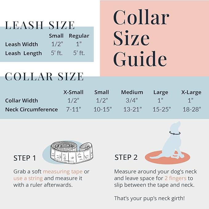 Lucky Love Dog Dog Collar, Leash Set Small, Medium, Large, Premium, Cute and Adjustable Collars for Male and Female Dogs, Winterblue Combo, Extra Small