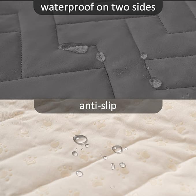fuguitex Waterproof Dog Bed Cover Couch Cover for Pet Anti-Slip Cat Mat Pet Pad Blanket for Sofa Chair Recliner Bed Furniture Protrctor