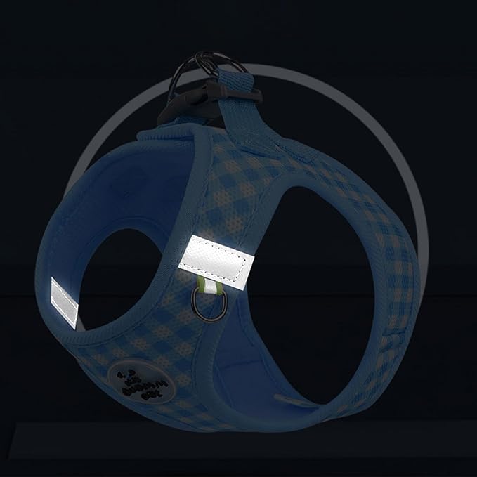 Gyuzh Dog Harness and Leash Set,Soft Mesh Breathable Small Dog Harness,Reflective Adjustable Puppy Harness,No Pull Pet Harness for Small Dogs and Cats