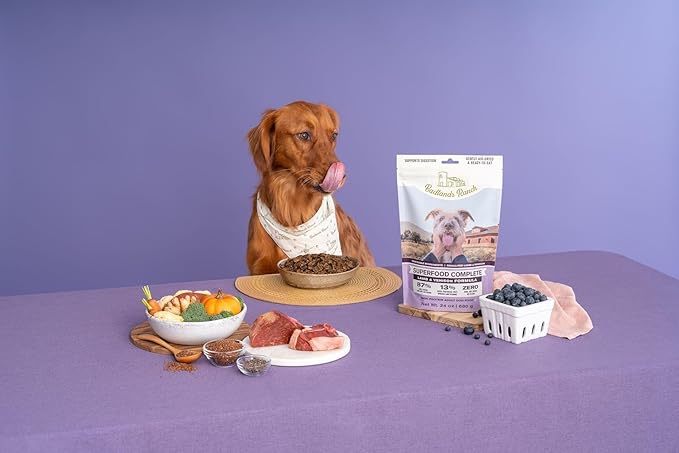 by Katherine Heigl- Superfood Complete, Air-Dried Adult Dog Food - High Protein, Zero Fillers, Superfood Nutrition (64 Ounce (Pack of 4), Lamb & Venison)