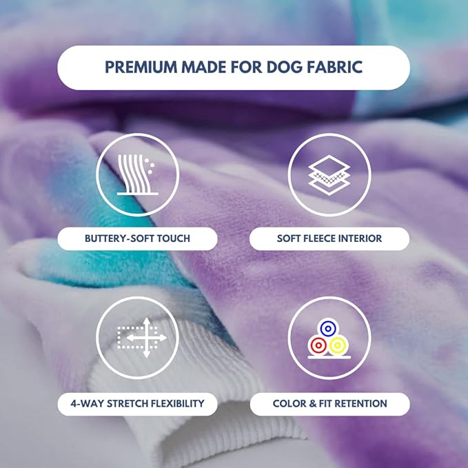 Spark Paws Dog Hoodie - Premium Quality, Buttery Soft, Superior Comfort and Fit, Calming Fleece Interior, Suitable for All Breeds - 90s Retro Sky Dye - 2XL