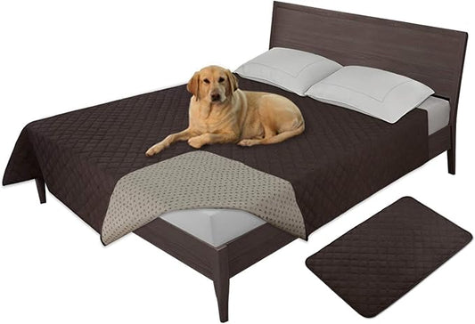 Easy-Going 100% Waterproof Dog Bed Cover, Non-Slip Pet Blanket for Furniture, Washable Couch Cover, Repleasement Sofa Cover (52x82 in,Chocolate)