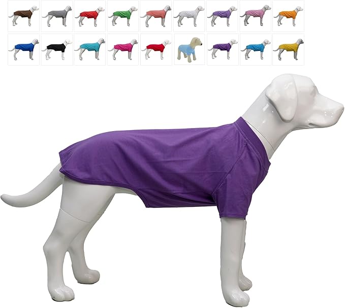 Lovelonglong 2019 Pet Clothing Dog Costumes Basic Blank T-Shirt Tee Shirts for Medium Small Dogs Purple XL