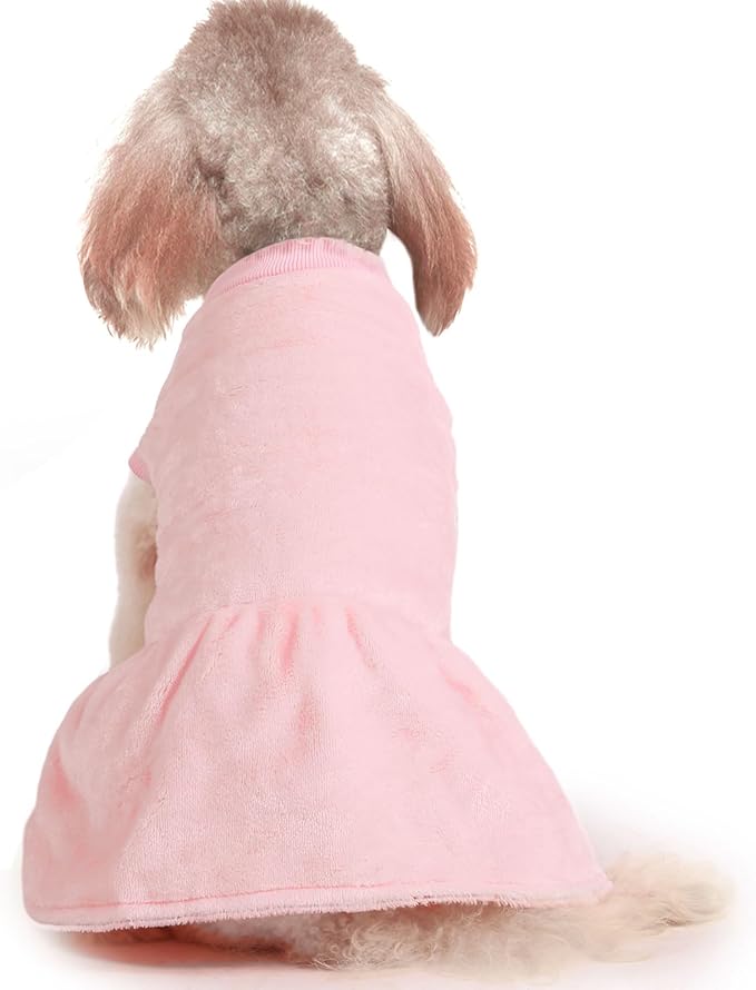 FabriCastle Small Dog Dress Clothes, 3-Pack Sweaters for Small Dogs Girl & Cats, Ultra Soft Warm Pet Coats for Winter, Female Puppy Apparel, Doggy Outfits XXS – XL (Pink,Violet,Rosepink, X-Large)