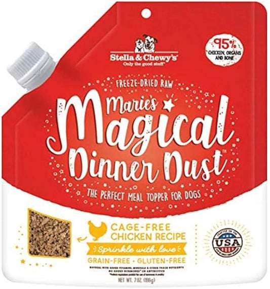 Stella & Chewy's Freeze-Dried Raw Marie's Magical Dinner Dust - Premium Chicken Dog Food Topper with Organic Fruits & Vegetables - Perfect for Picky Eaters - 7oz