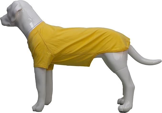 Lovelonglong Pet Clothing Dog Costumes Basic Blank T-Shirt Tee Shirts for Medium Large Dogs Yellow XXL+