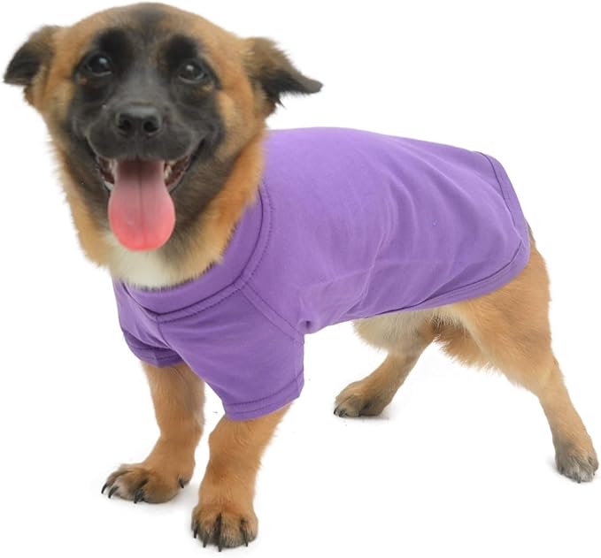 Lovelonglong Pet Clothing Dog Costumes Dachshund Clothes Blank T-Shirt Tee Shirts for Dachshund Dogs,Corgi 100% Cotton Purple D-S