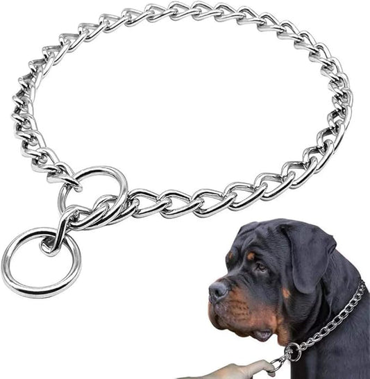 Freezx Dog Choke Collar Slip P Chain,Heavy Chain Metal Training Choke Collars, Adjustable Weather Proof Alloy Steel Necklace for Small Medium Large Dogs