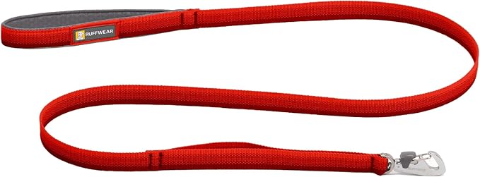 Ruffwear, Front Range Dog Leash, 5 ft Lead with Padded Handle for Everyday Walking, Red Canyon