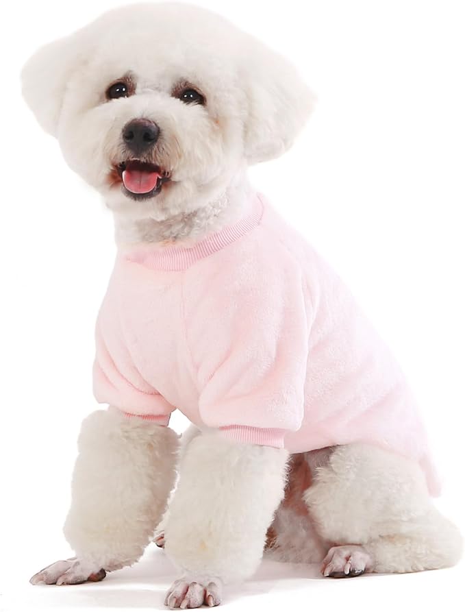 FabriCastle Small Dog Sweaters, 3-Pack Dog Clothes for Small Dogs Girl & Cats, Soft and Warm Pet Coats, Winter Pet Jacket, Doggy Apparel Costumes, Puppy Outfits (Ballet Pink,SkyBlue,Peach, Medium)