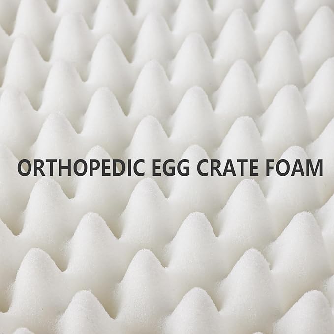 Patas Lague Orthopedic Dog Bed for Small Dogs, Soft Comfortable Waterproof Egg Crate Foam Small Pet Beds Mat with Removable Washable Cover, 20''X15'' Grey