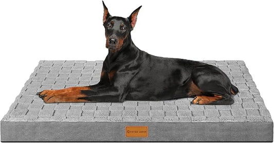 Patas Lague Orthopedic Jumbo Dog Bed for Extra Large Dogs 56''X40'', Waterproof Soft Warm Comfortable Egg Crate Foam Jumbo Pet Beds Mat with Removable Washable Cover and Nonskid Bottom, Grey