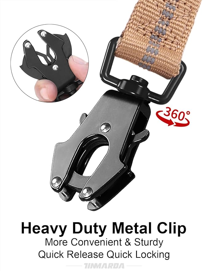 Dog Leashes for Medium Large Dogs Heavy Duty, 4-6FT Shock Absorbing No Pull Dog Leash with Advanced Easy Metal Clip, 2 Comfortable Padded Handles (Coyote Brown)