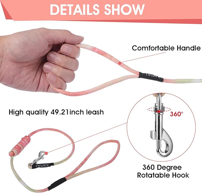 Giantree Cat Harness with Leash and Collar Set, Adjustable H-Shaped Kitten Harness Escape Proof Harness Glow in The Dark for Kitty Outdoor Walking (Orange)