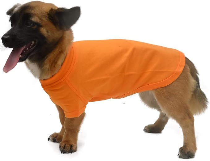 Lovelonglong Pet Clothing Dog Costumes Dachshund Clothes Blank T-Shirt Tee Shirts for Dachshund Dogs,Corgi 100% Cotton Orange D-XL